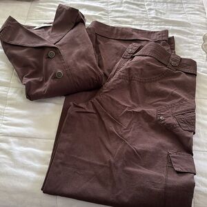 Mascara Brown Pantsuit with Straight Leg Cut